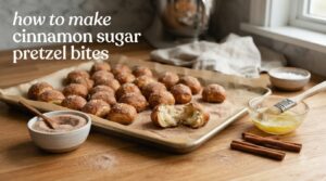 how to make cinnamon sugar pretzel bites