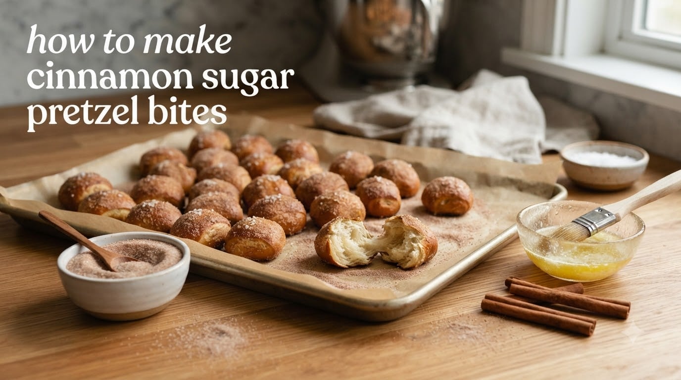 how to make cinnamon sugar pretzel bites