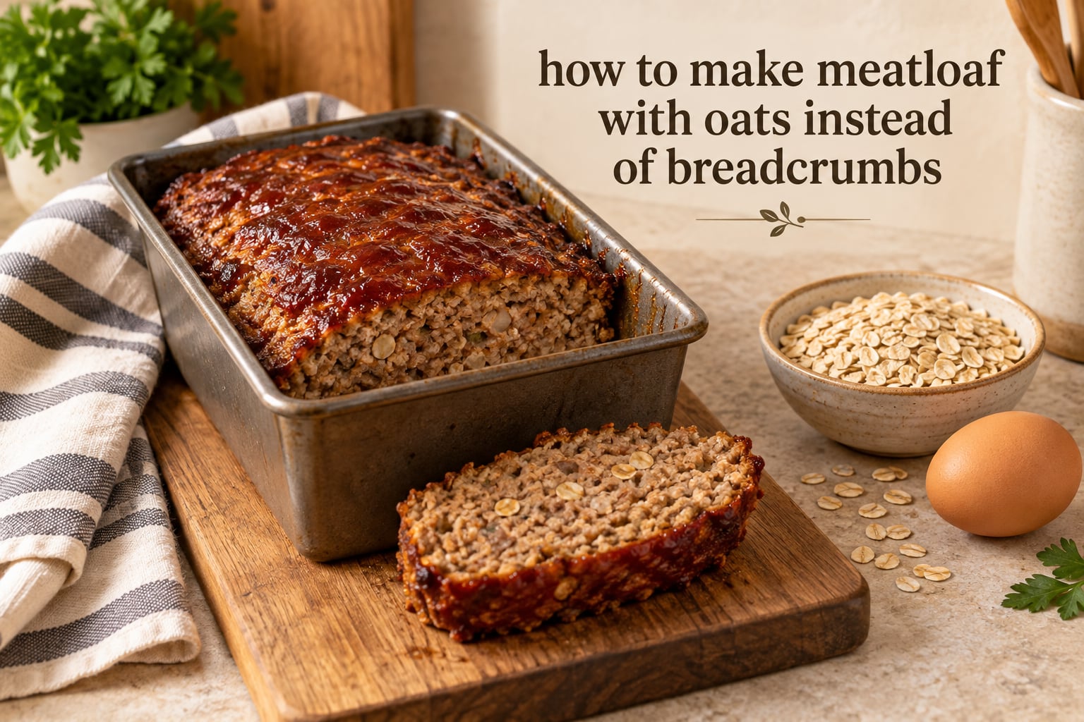 how to make meatloaf with oats instead of breadcrumbs
