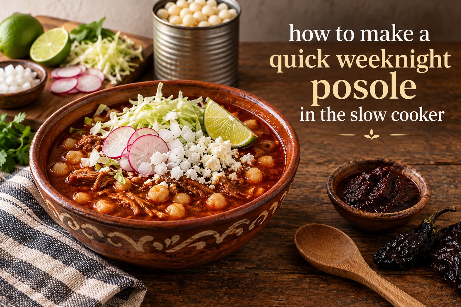 how to make a quick weeknight posole in the slow cooker