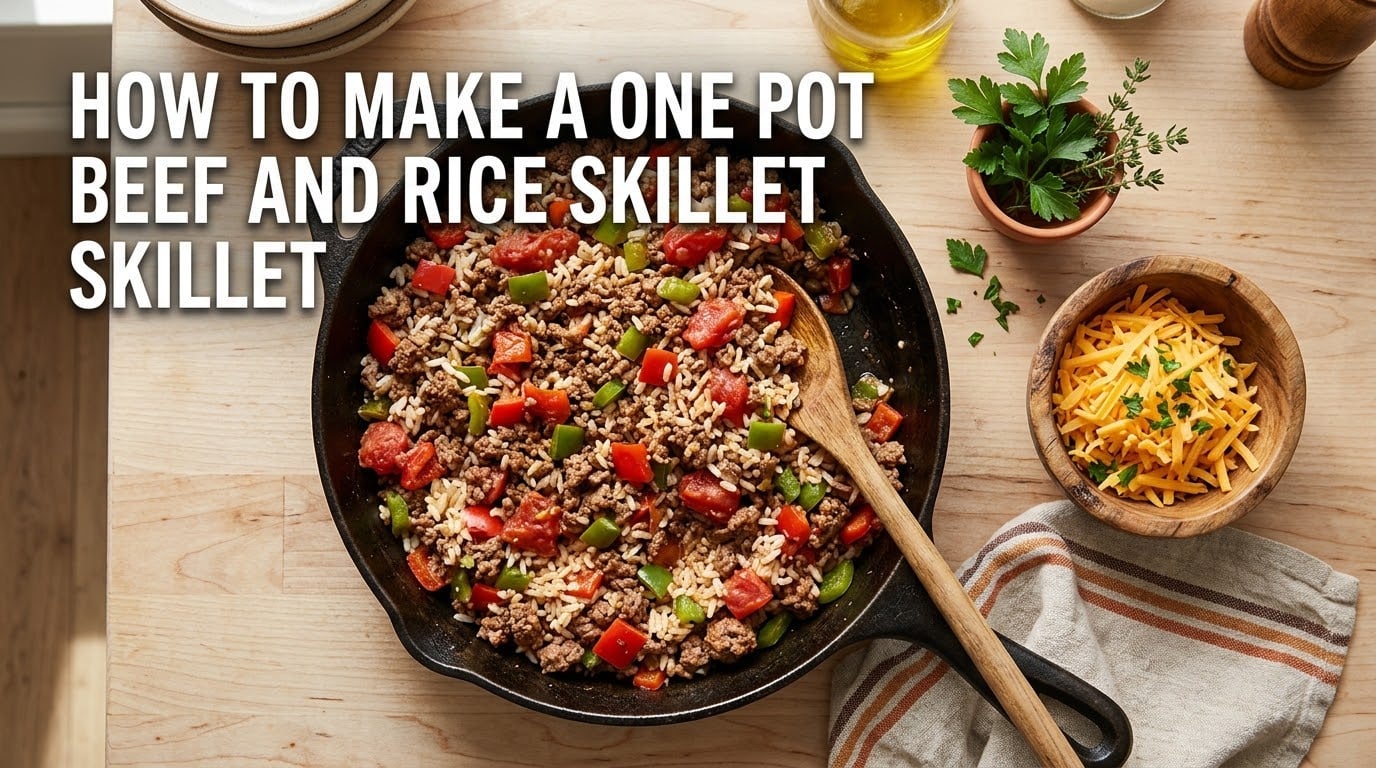 how to make a one pot beef and rice skillet