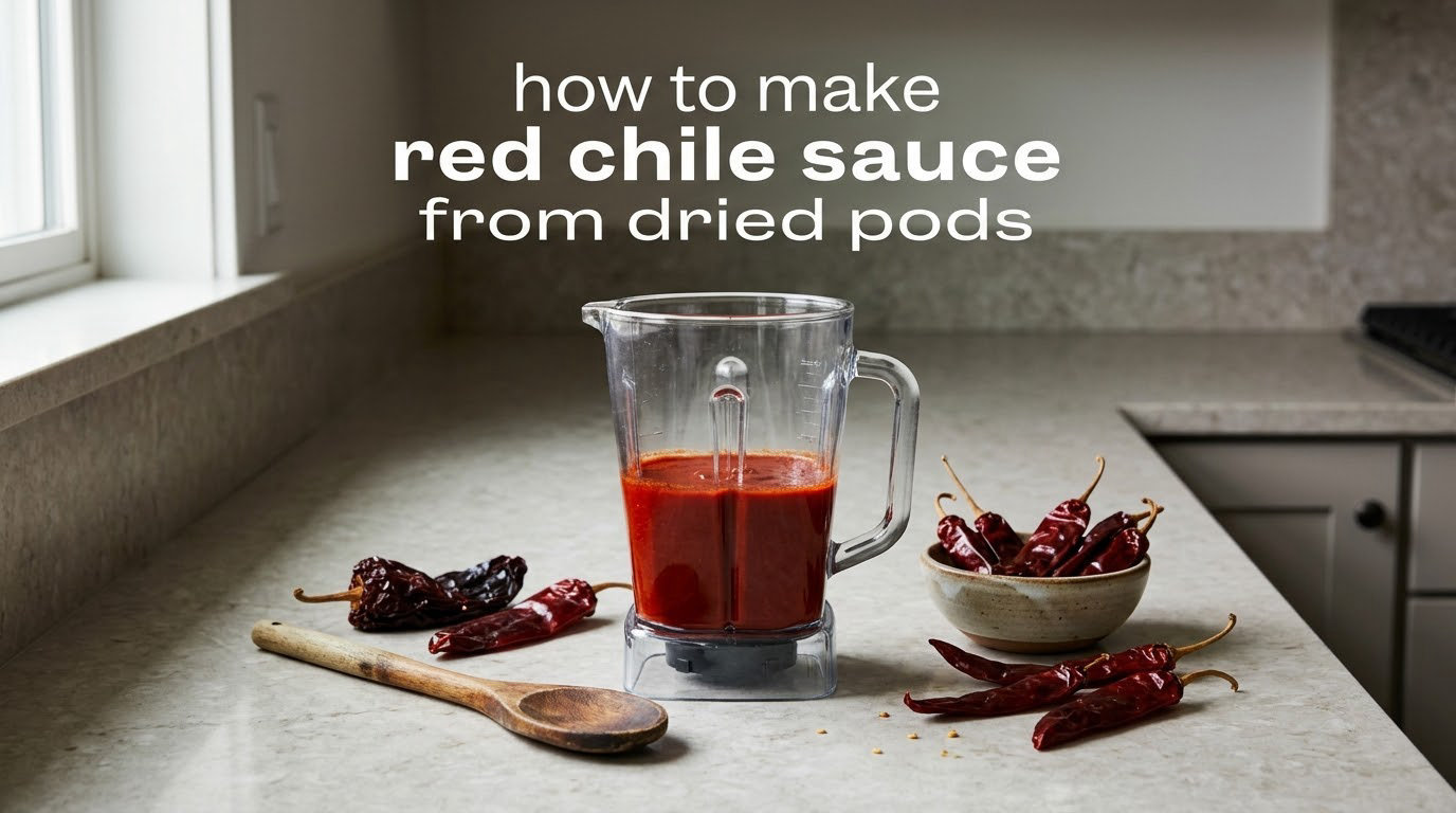 how to make red chile sauce from dried pods