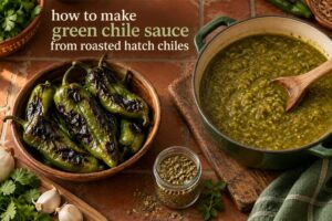 how to make green chile sauce from roasted hatch chiles