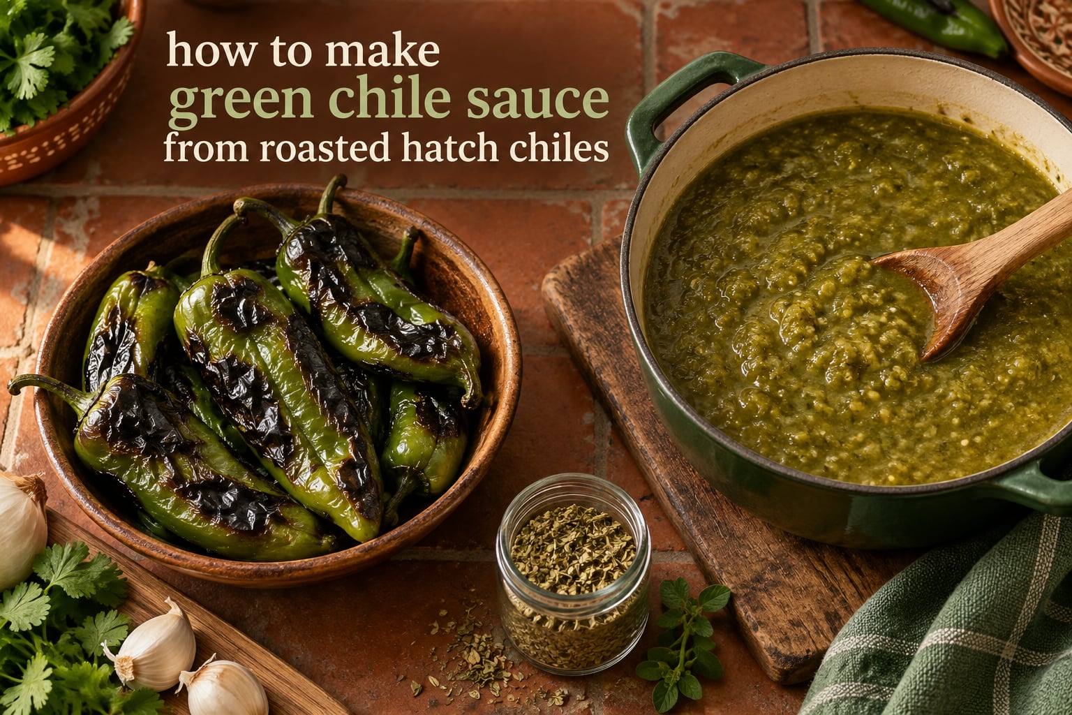 how to make green chile sauce from roasted hatch chiles