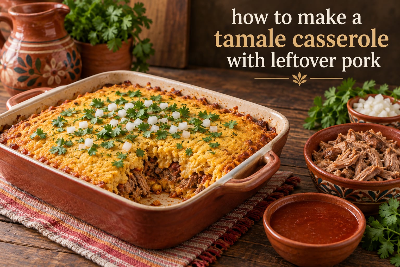 how to make a tamale casserole with leftover pork