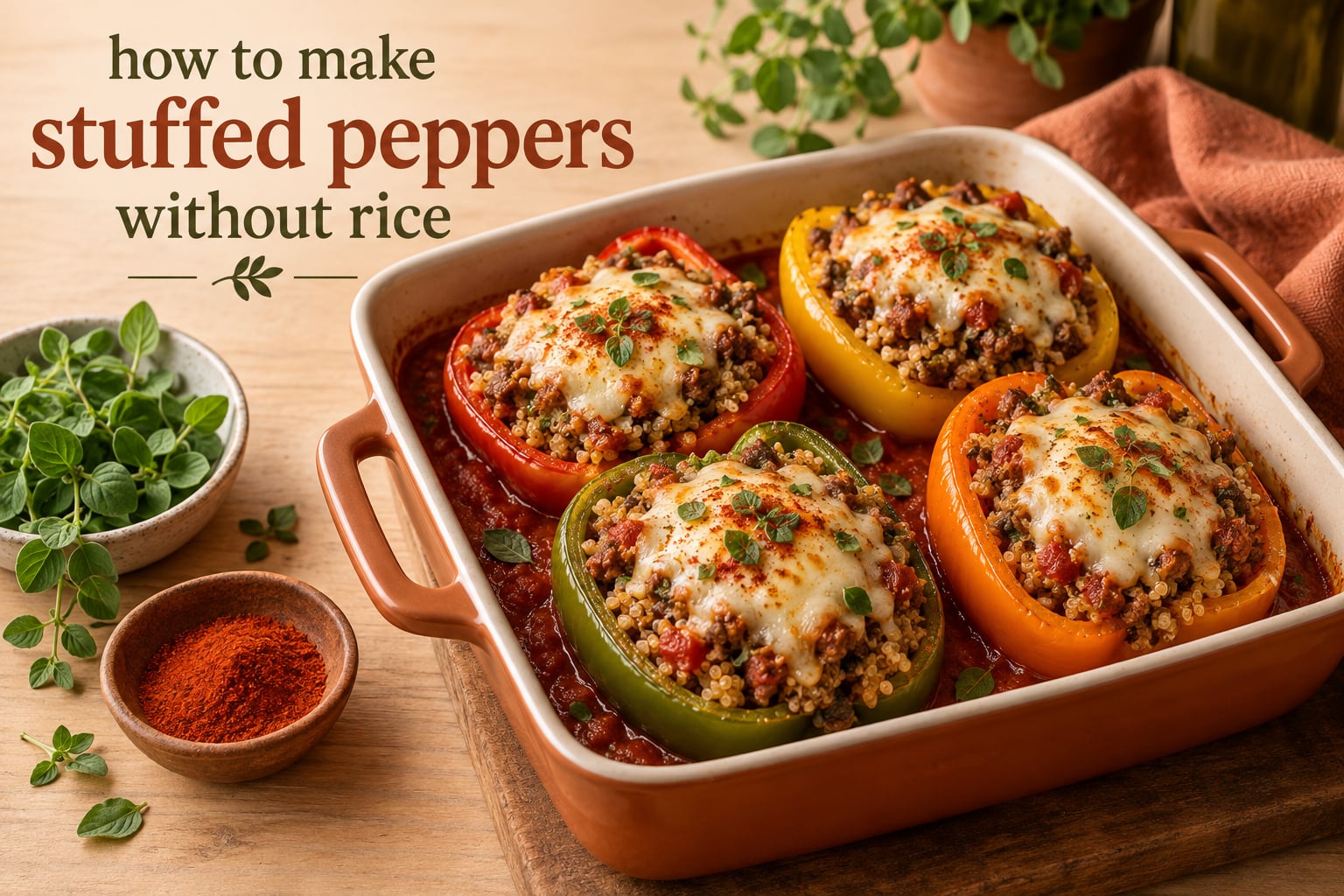 how to make stuffed peppers without rice