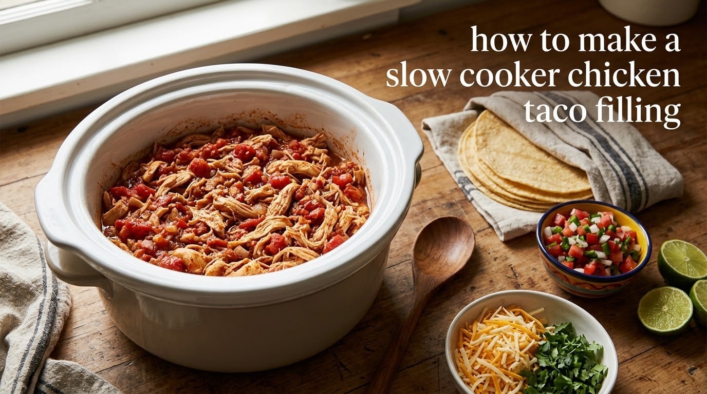 how to make a slow cooker chicken taco filling