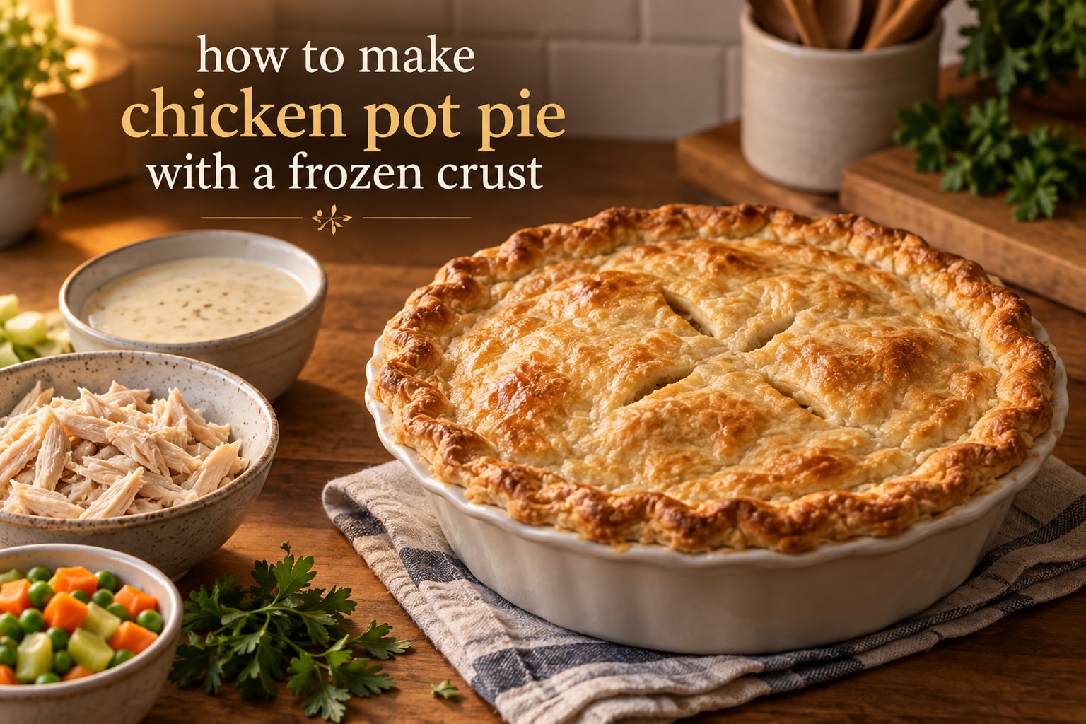 how to make chicken pot pie with a frozen crust